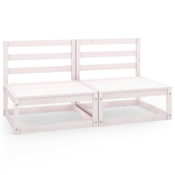 Gartensofa 2-Sitzer Weiß Massivholz Kiefer