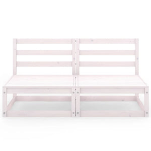 Gartensofa 2-Sitzer Weiß Massivholz Kiefer
