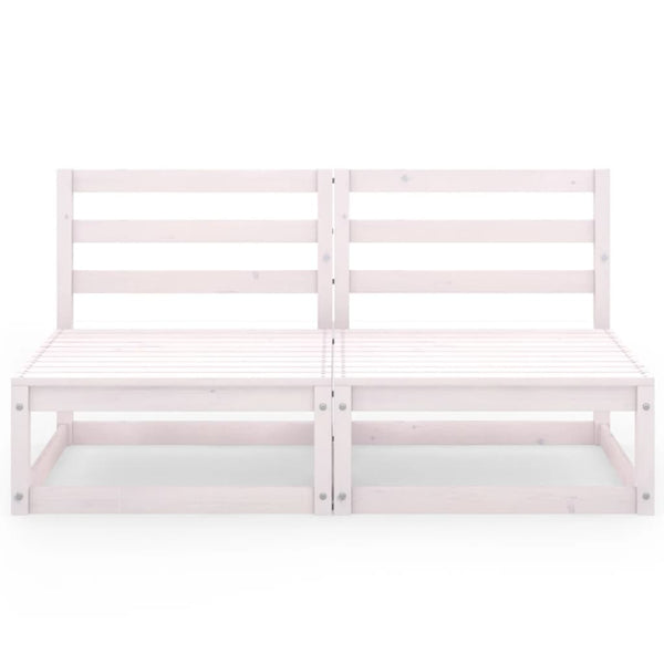 Gartensofa 2-Sitzer Weiß Massivholz Kiefer