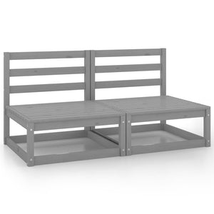 Gartensofa 2-Sitzer Grau Massivholz Kiefer