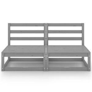 Gartensofa 2-Sitzer Grau Massivholz Kiefer