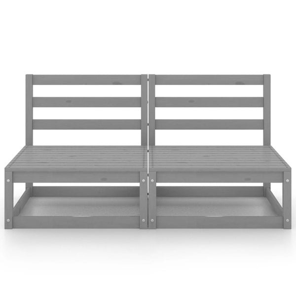Gartensofa 2-Sitzer Grau Massivholz Kiefer