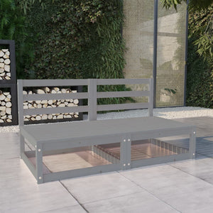 Gartensofa 2-Sitzer Grau Massivholz Kiefer