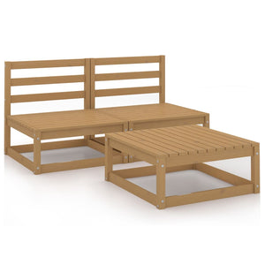 3-tlg. Garten-Lounge-Set Honigbraun Massivholz Kiefer