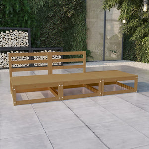3-tlg. Garten-Lounge-Set Honigbraun Massivholz Kiefer