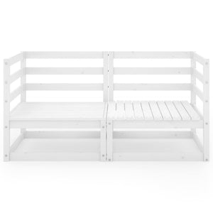 Gartensofa 2-Sitzer Weiß Massivholz Kiefer