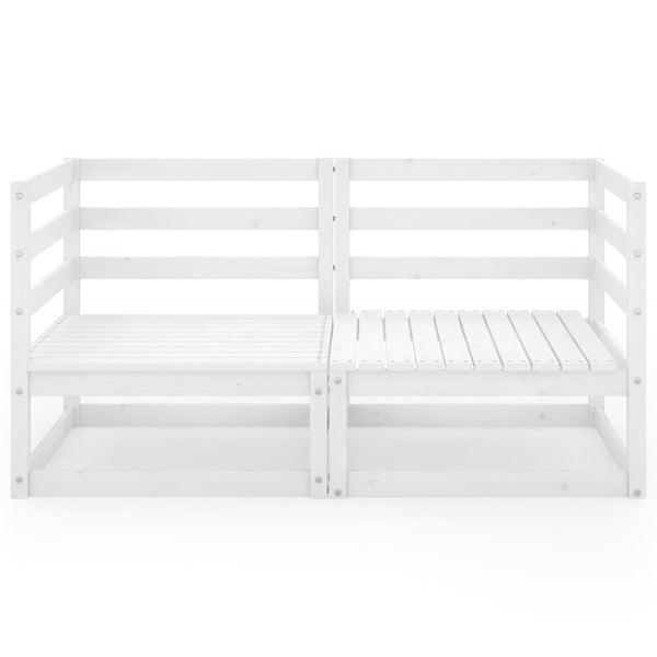 Gartensofa 2-Sitzer Weiß Massivholz Kiefer
