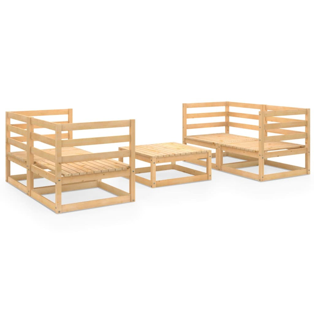 vidaXL 5-Piece Garden Lounge Set Solid Pine Wood