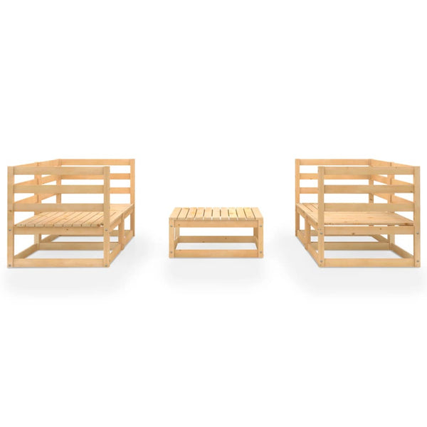 5-tlg. Garten-Lounge-Set Massivholz Kiefer