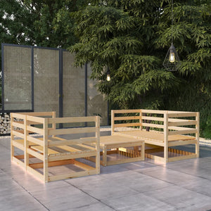 5-tlg. Garten-Lounge-Set Massivholz Kiefer