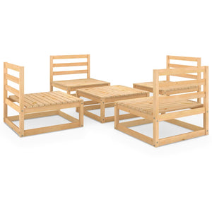 5-tlg. Garten-Lounge-Set Massivholz Kiefer