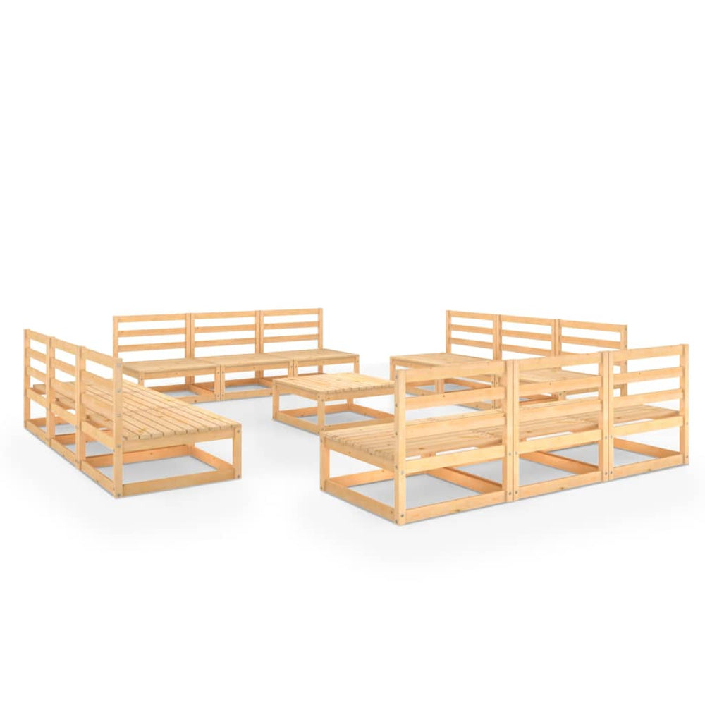 vidaXL Salon de jardin 13 pcs en pin massif
