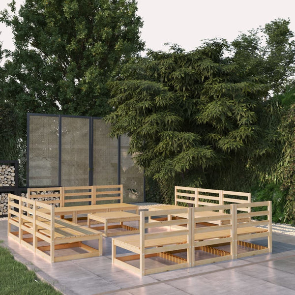 13-tlg. Garten-Lounge-Set Massivholz Kiefer