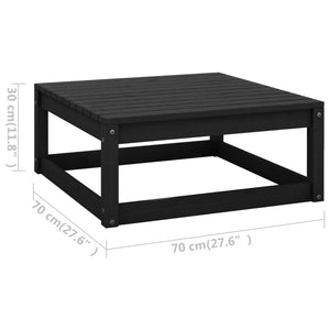 13-tlg. Garten-Lounge-Set Schwarz Massivholz Kiefer
