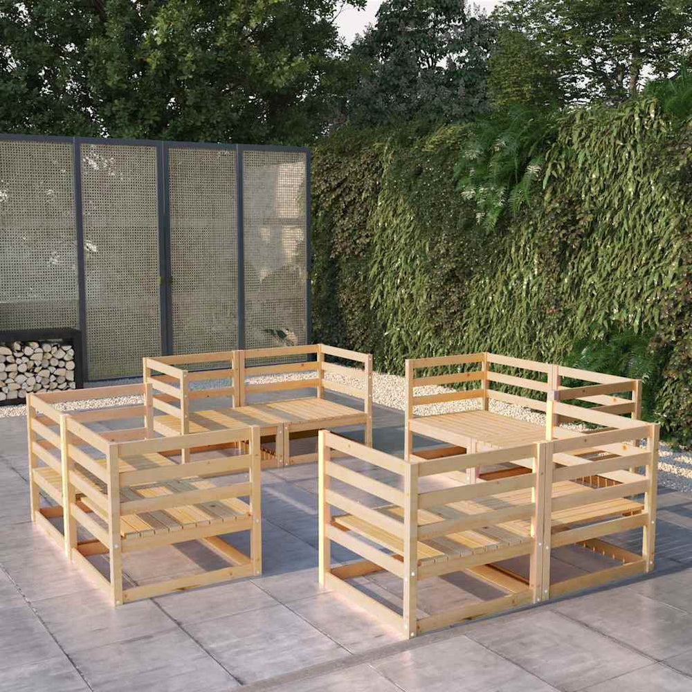 vidaXL 8-Piece Garden Lounge Set Solid Pine Wood