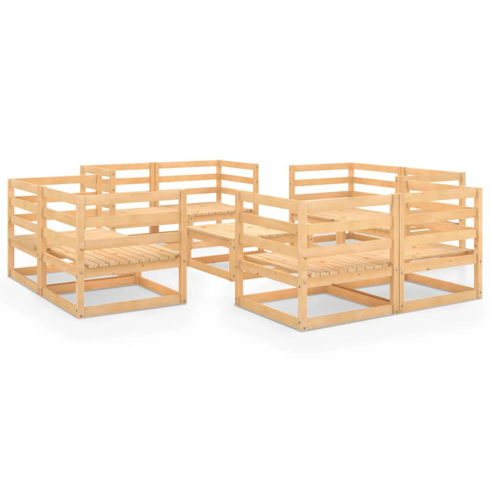 vidaXL 9-piece Solid Pine Wood Garden Lounge Set