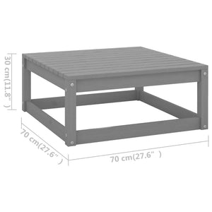 9-tlg. Garten-Lounge-Set Grau Kiefer Massivholz