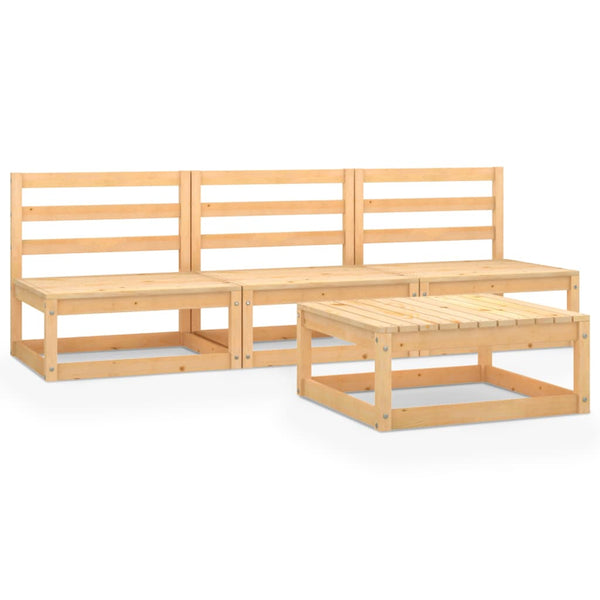 4-tlg. Garten-Lounge-Set Massivholz Kiefer