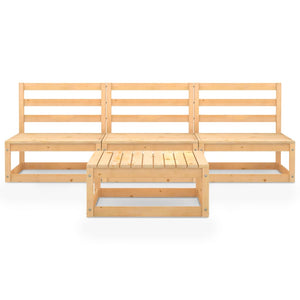 4-tlg. Garten-Lounge-Set Massivholz Kiefer