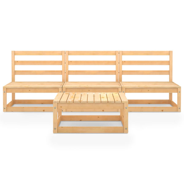4-tlg. Garten-Lounge-Set Massivholz Kiefer