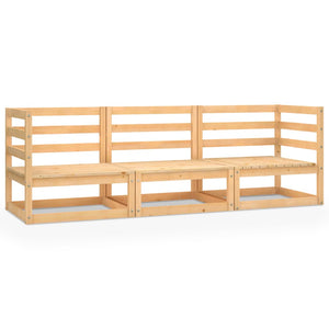 Outdoor-Sofa 3-Sitzer Massivholz Kiefer