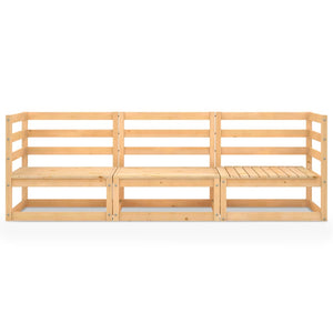 Outdoor-Sofa 3-Sitzer Massivholz Kiefer