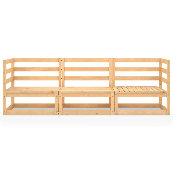 Outdoor-Sofa 3-Sitzer Massivholz Kiefer