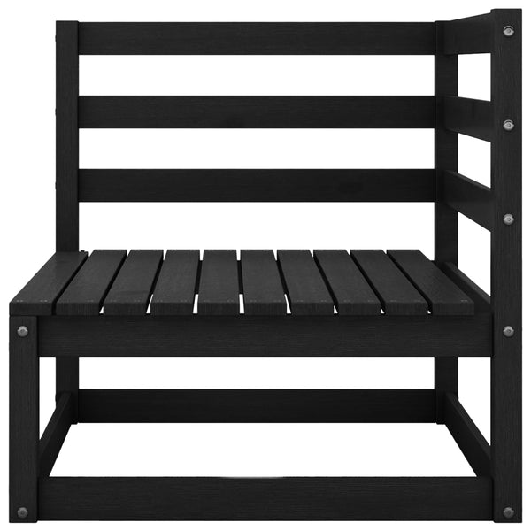 Outdoor-Sofa 3-Sitzer Schwarz Massivholz Kiefer