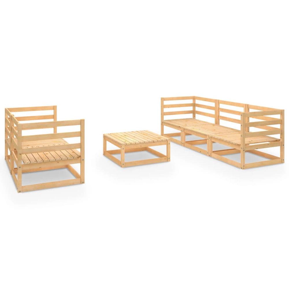 6-tlg. Garten-Lounge-Set Massivholz Kiefer