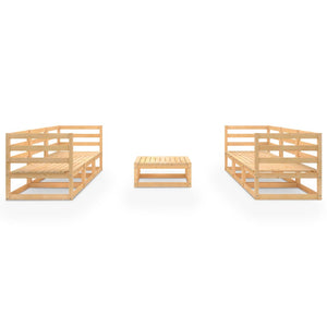 7-tlg. Garten-Lounge-Set Massivholz Kiefer