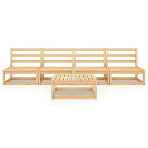 5-tlg. Garten-Lounge-Set Massivholz Kiefer