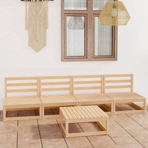 5-tlg. Garten-Lounge-Set Massivholz Kiefer