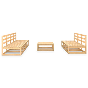 8-tlg. Garten-Lounge-Set Massivholz Kiefer