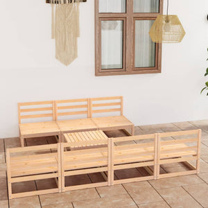 8-tlg. Garten-Lounge-Set Massivholz Kiefer
