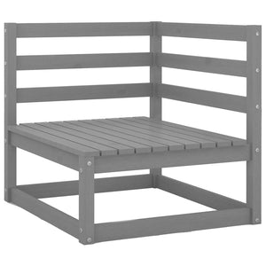 Outdoor-Sofa 4-Sitzer Grau Massivholz Kiefer