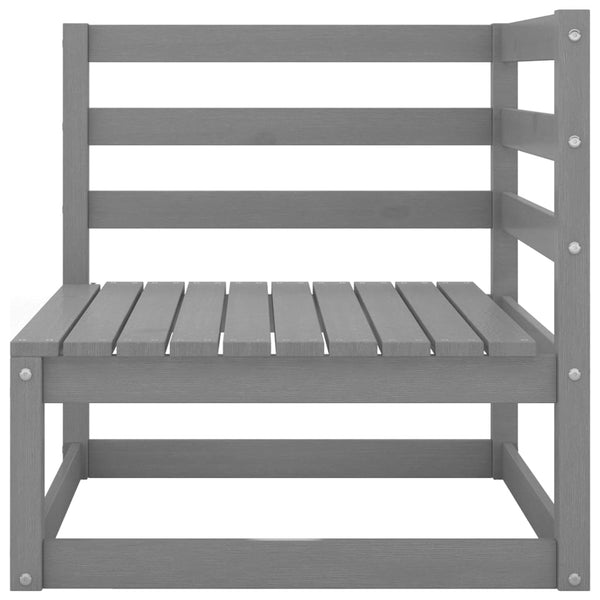 Outdoor-Sofa 4-Sitzer Grau Massivholz Kiefer