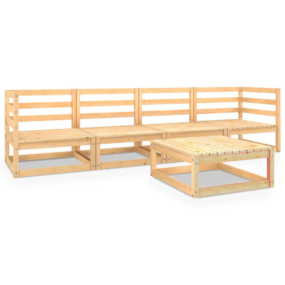 5-tlg. Garten-Lounge-Set Massivholz Kiefer