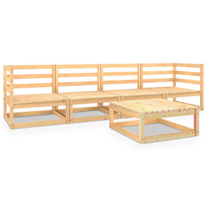 5-tlg. Garten-Lounge-Set Massivholz Kiefer