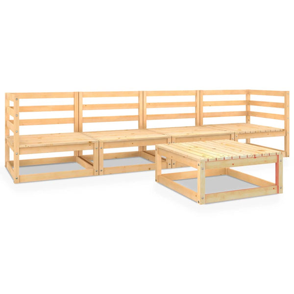 5-tlg. Garten-Lounge-Set Massivholz Kiefer