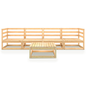 5-tlg. Garten-Lounge-Set Massivholz Kiefer