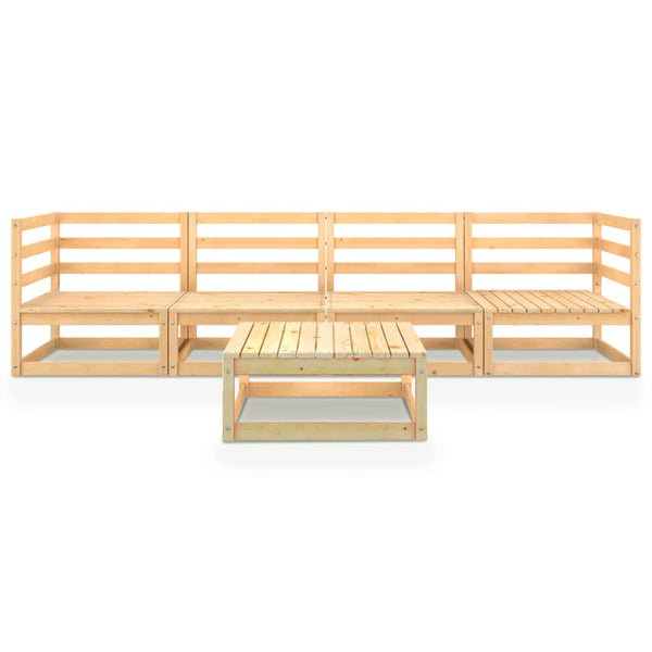 5-tlg. Garten-Lounge-Set Massivholz Kiefer