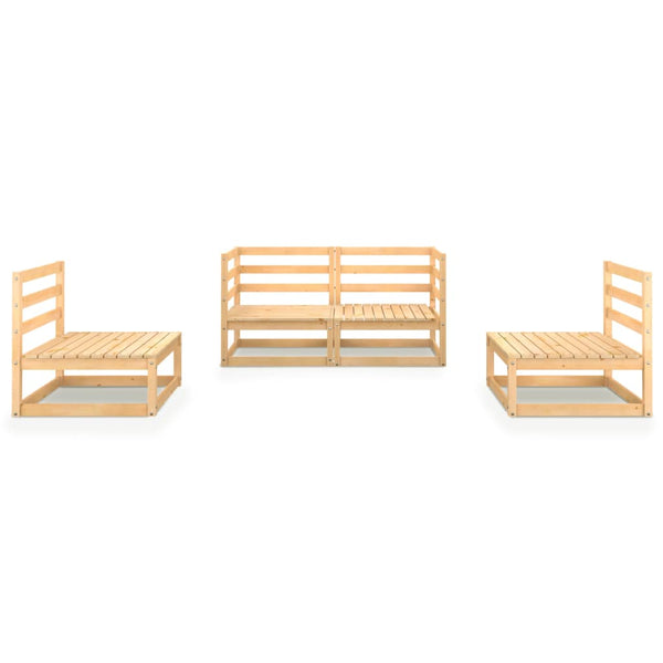 4-tlg. Garten-Lounge-Set Massivholz Kiefer