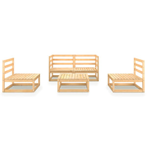 5-tlg. Garten-Lounge-Set Massivholz Kiefer