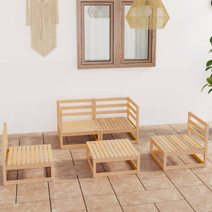5-tlg. Garten-Lounge-Set Massivholz Kiefer
