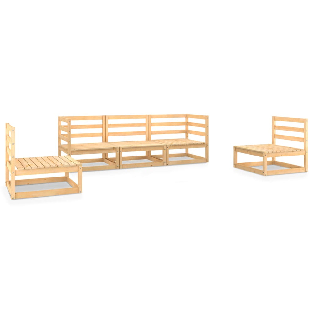 5-tlg. Garten-Lounge-Set Massivholz Kiefer