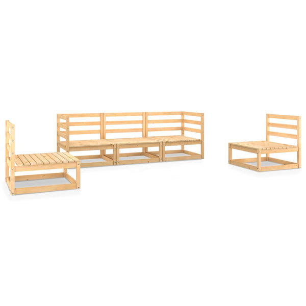 5-tlg. Garten-Lounge-Set Massivholz Kiefer