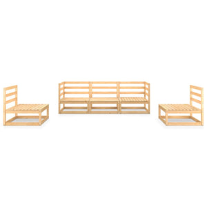 5-tlg. Garten-Lounge-Set Massivholz Kiefer