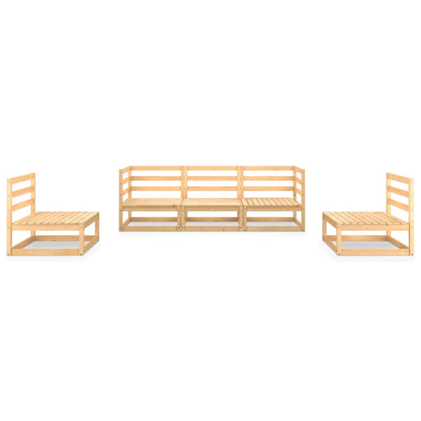 5-tlg. Garten-Lounge-Set Massivholz Kiefer