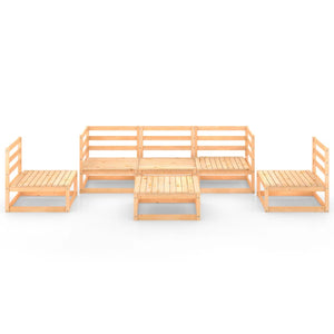 6-tlg. Garten-Lounge-Set Massivholz Kiefer