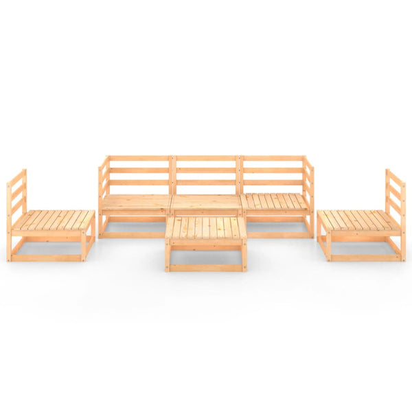 6-tlg. Garten-Lounge-Set Massivholz Kiefer
